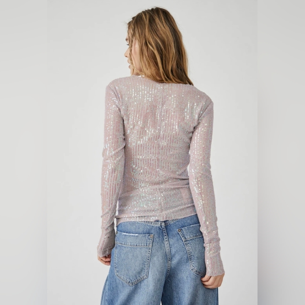 Free People Gold Rush Sequin Top - Picture 3 of 9